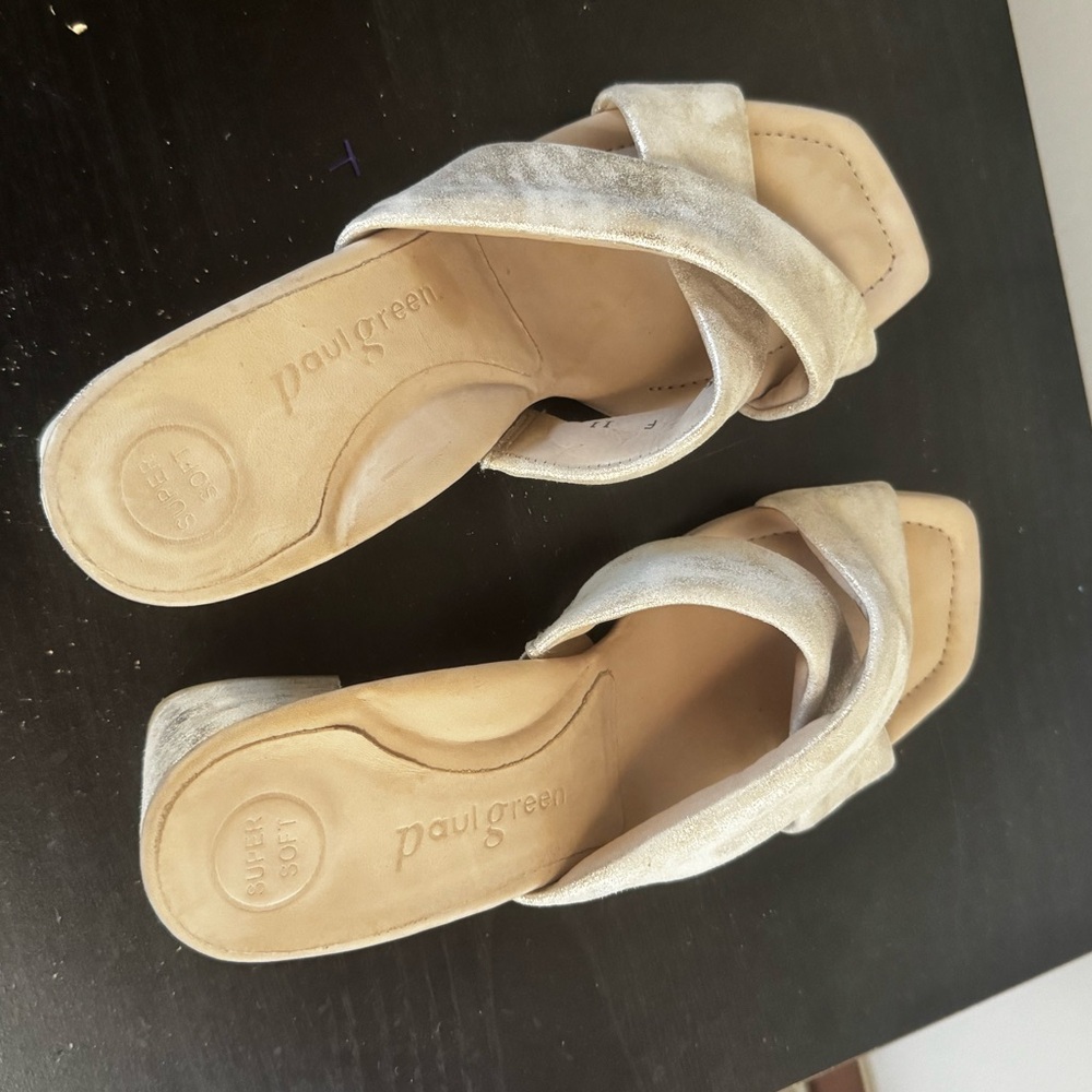 Paul Green Lauren Block Heel Sandals in Mineral Metallic UK 5 and US 7.5 - Picture 5 of 9
